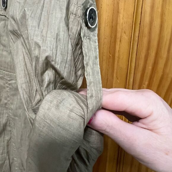 Banana Republic size 2 tan color gauze button down shift dress - Picture 11 of 11